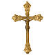 Golden brass trefoil wall cross 30x20 cm s6