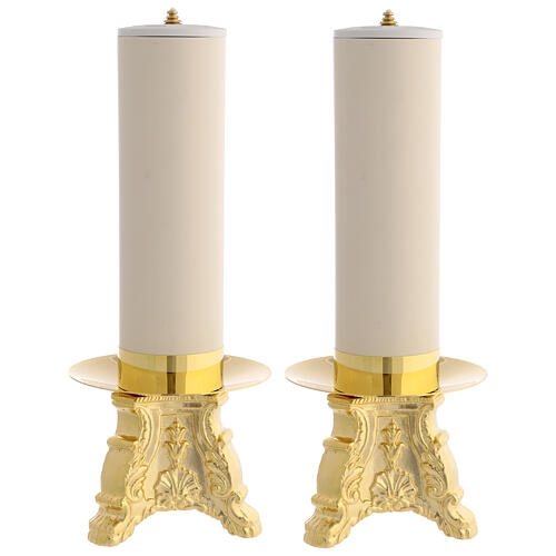 Coppia candelieri da altare 38x13 cm 1