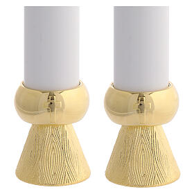 Par de castiçais com velas falsas de 26 cm