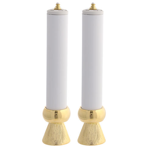 Par de castiçais com velas falsas de 26 cm 3