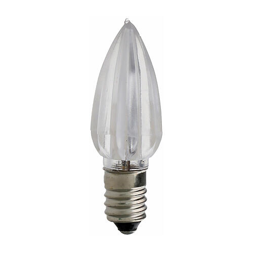 Lampadina ricambio per candelieri votivi fiamma E10 LED bianco caldo 1