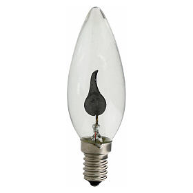 Flame-shaped oscillating lightbulb, E14 socket, 230V 3W