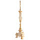 Croix d'autel double et paire de chandeliers dorés 30x15 cm s3