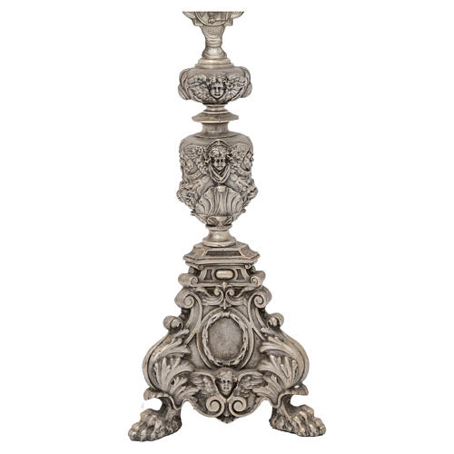 Croix style baroque fusion de bronze finition argentée 70 cm 3