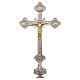 Croce stile barocco fusione in bronzo finitura argentata 70 cm s2