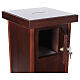 Dark wood church offering box, 31.5x12x12 in s6