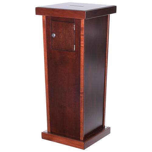 Porta offerte in legno scuro per chiesa 80x30x30 cm 3