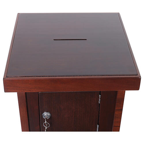 Dark wood donation box for churches, 80x30x30 cm 4