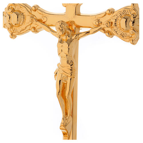 Cruz sobre candelero 35 cm cuerpo en relieve 2