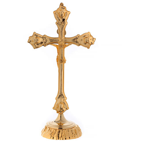 Croce su candeliere 35 cm corpo rilievo 3