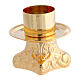 Decorated golden brass altar candlestick, 2x2 in s1