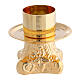 Candeliere mensa ottone dorato base decorata 5x5 cm s2