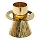 Candeliere conetto base rigata ottone oro diam. candela 3,2 cm s1