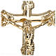 Altar Cross with Golden Brass Body of Christ Relief on Candle Holder Base, 35 cm s2