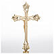 Altar Cross with Golden Brass Body of Christ Relief on Candle Holder Base, 35 cm s5
