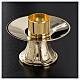 Altar Candlestick with striped and smooth base, gold-plated brass, candle diameter 4 cm s2