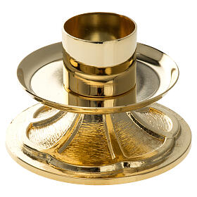 Candelero altar latón dorado base 3 cm