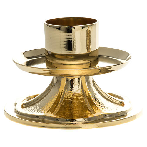 Golden brass altar candlestick with 3 cm diameter 2