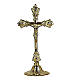 Cruz de altar de latón dorado en candelero 35 cm s1