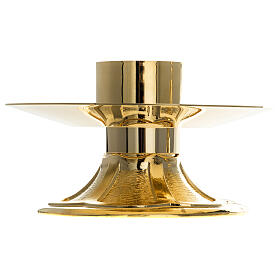 Golden brass altar candle holder with 5-inch diameter
