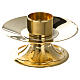 Golden brass altar candle holder with 5-inch diameter s1