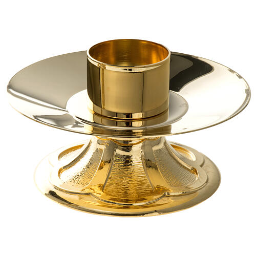 Candelero de altar latón dorado diám. 12 cm 1