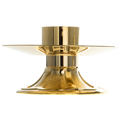 Candelero de altar latón dorado diám. 12 cm 2