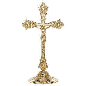Croce base candeliere ottone dorato 35 cm mensa