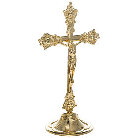 Croce base candeliere ottone dorato 35 cm mensa