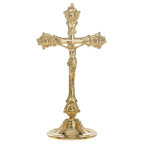 Croce base candeliere ottone dorato 35 cm mensa 1