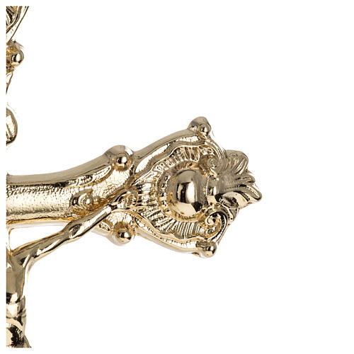 Cross with capital-shaped base for altar, 16 in, gold-plated brass 4