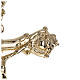 Cross with capital-shaped base for altar, 16 in, gold-plated brass s4