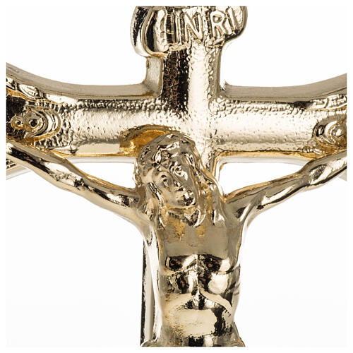 Croix base chapiteau pour autel 40 cm laiton doré 3