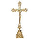 Croix base chapiteau pour autel 40 cm laiton doré s1