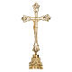 Croix base chapiteau pour autel 40 cm laiton doré s5