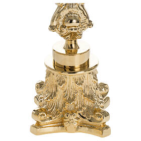 Cruz com base capitel para altar 40 cm latão dourado