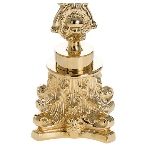 Altar cross base capital base, 40 cm golden brass 2