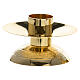 Candeliere con piatto base decorata ottone dorato bossolo 4 cm s1