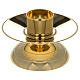 Candeliere con piatto base decorata ottone dorato bossolo 4 cm s2