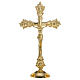 Croce su candeliere mensa decorato 36 cm ottone dorato s1