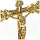Cruz de altar decorada em latão dourado 36 cm s2