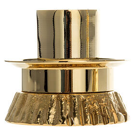 Candeliere ottone dorato base decoro misto diametro 3 cm