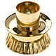Candeliere ottone dorato base decoro misto diametro 3 cm s2