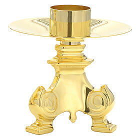 Candeliere stile barocco diametro 5 cm ottone dorato