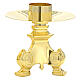 Baroque style candlestick 5 cm diameter golden brass s1
