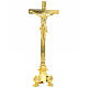 Altar Crucifix Baroque Style 43 cm Gold-plated Brass s1
