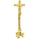 Altar Crucifix Baroque Style 43 cm Gold-plated Brass s2