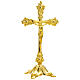 Baroque table crucifix with base, 14 in, gold-plated brass s1