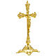 Baroque table crucifix with base, 14 in, gold-plated brass s2