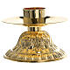 Candelero fundición estilo gótico diámetro 4 cm latón dorado s1